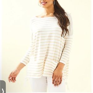 Lilly Pulitzer S Elba Coolmax Sweater In Coconut Coastal Shell Stripe striped